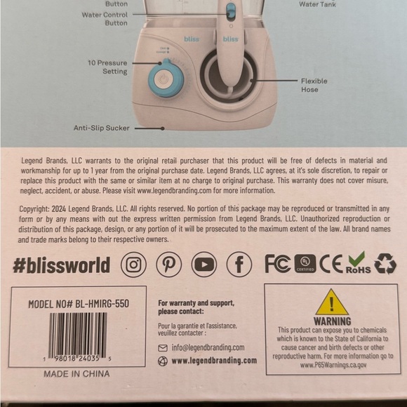 Bliss Aqua Blue Water Dental Flosser never open New - Picture 5 of 6